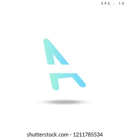 Creative unique elegant geometric, minimal fashion brand ,gradient  color, A  initial based letter icon logo.