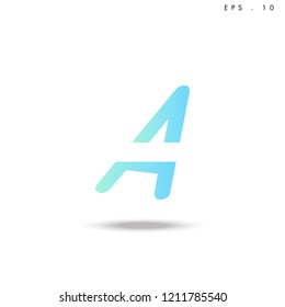 Creative unique elegant geometric, minimal fashion brand ,gradient  color, A  initial based letter icon logo.