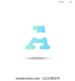 Creative unique elegant geometric, minimal fashion brand ,gradient  color, A  initial based letter icon logo.