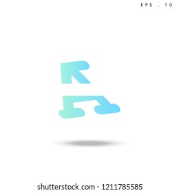Creative unique elegant geometric, minimal fashion brand ,gradient  color, A  initial based letter icon logo.