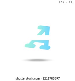 Creative unique elegant geometric, minimal fashion brand ,gradient  color, A  initial based letter icon logo.