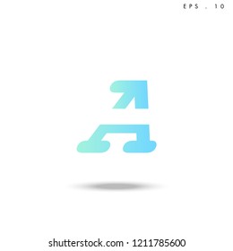 Creative unique elegant geometric, minimal fashion brand ,gradient  color, A  initial based letter icon logo.