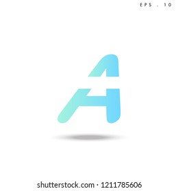 Creative unique elegant geometric, minimal fashion brand ,gradient  color, A  initial based letter icon logo.