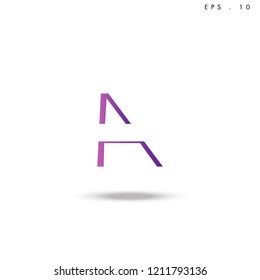 Creative unique elegant geometric, minimal fashion brand , purple gradient   color, A  initial based letter icon logo.