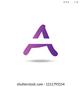 Creative unique elegant geometric, minimal fashion brand , purple gradient   color, A  initial based letter icon logo.