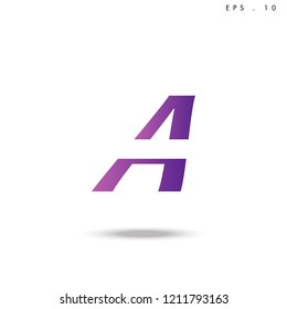 Creative unique elegant geometric, minimal fashion brand , purple gradient   color, A  initial based letter icon logo.