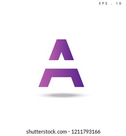 Creative unique elegant geometric, minimal fashion brand , purple gradient   color, A  initial based letter icon logo.