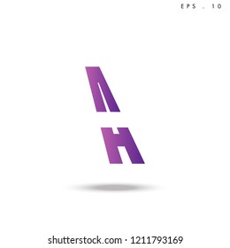 Creative unique elegant geometric, minimal fashion brand , purple gradient   color, A  initial based letter icon logo.