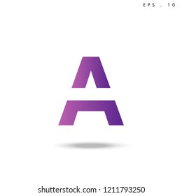 Creative unique elegant geometric, minimal fashion brand , purple gradient   color, A  initial based letter icon logo.