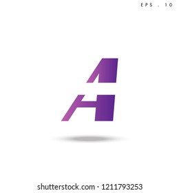 Creative unique elegant geometric, minimal fashion brand , purple gradient   color, A  initial based letter icon logo.