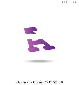 Creative unique elegant geometric, minimal fashion brand , purple gradient   color, A  initial based letter icon logo.