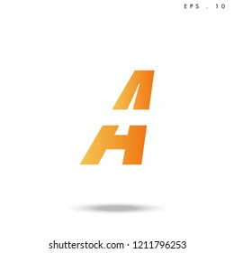 Creative unique elegant geometric, minimal fashion brand , orange gradient  color, A  initial based letter icon logo.