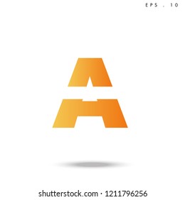Creative unique elegant geometric, minimal fashion brand , orange gradient  color, A  initial based letter icon logo.