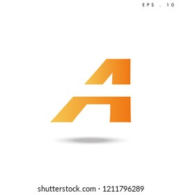 Creative unique elegant geometric, minimal fashion brand , orange gradient  color, A  initial based letter icon logo.