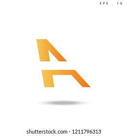 Creative unique elegant geometric, minimal fashion brand , orange gradient  color, A  initial based letter icon logo.