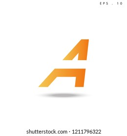 Creative unique elegant geometric, minimal fashion brand , orange gradient  color, A  initial based letter icon logo.