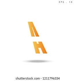 Creative unique elegant geometric, minimal fashion brand , orange gradient  color, A  initial based letter icon logo.