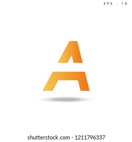 Creative unique elegant geometric, minimal fashion brand , orange gradient  color, A  initial based letter icon logo.