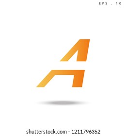 Creative unique elegant geometric, minimal fashion brand , orange gradient  color, A  initial based letter icon logo.