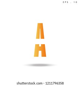 Creative unique elegant geometric, minimal fashion brand , orange gradient  color, A  initial based letter icon logo.
