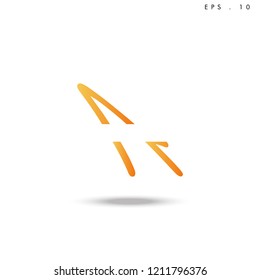 Creative unique elegant geometric, minimal fashion brand , orange gradient  color, A  initial based letter icon logo.