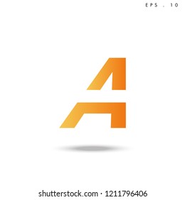 Creative unique elegant geometric, minimal fashion brand , orange gradient  color, A  initial based letter icon logo.