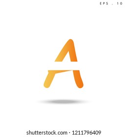Creative unique elegant geometric, minimal fashion brand , orange gradient  color, A  initial based letter icon logo.