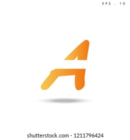 Creative unique elegant geometric, minimal fashion brand , orange gradient  color, A  initial based letter icon logo.