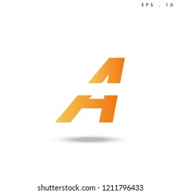 Creative unique elegant geometric, minimal fashion brand , orange gradient  color, A  initial based letter icon logo.