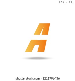 Creative unique elegant geometric, minimal fashion brand , orange gradient  color, A  initial based letter icon logo.
