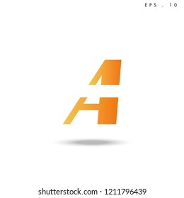 Creative unique elegant geometric, minimal fashion brand , orange gradient  color, A  initial based letter icon logo.