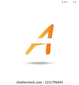 Creative unique elegant geometric, minimal fashion brand , orange gradient  color, A  initial based letter icon logo.