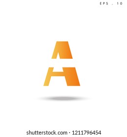 Creative unique elegant geometric, minimal fashion brand , orange gradient  color, A  initial based letter icon logo.
