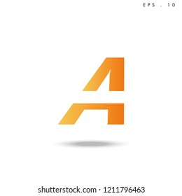 Creative unique elegant geometric, minimal fashion brand , orange gradient  color, A  initial based letter icon logo.