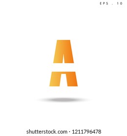 Creative unique elegant geometric, minimal fashion brand , orange gradient  color, A  initial based letter icon logo.