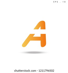 Creative unique elegant geometric, minimal fashion brand , orange gradient  color, A  initial based letter icon logo.