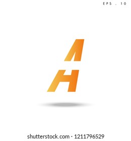 Creative unique elegant geometric, minimal fashion brand , orange gradient  color, A  initial based letter icon logo.