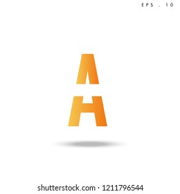 Creative unique elegant geometric, minimal fashion brand , orange gradient  color, A  initial based letter icon logo.