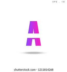 Creative unique elegant geometric, minimal fashion brand ,pink gradient  color, A  initial based letter icon logo.