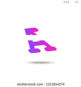 Creative unique elegant geometric, minimal fashion brand ,pink gradient  color, A  initial based letter icon logo.