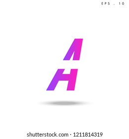 Creative unique elegant geometric, minimal fashion brand ,pink gradient  color, A  initial based letter icon logo.