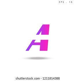Creative unique elegant geometric, minimal fashion brand ,pink gradient  color, A  initial based letter icon logo.