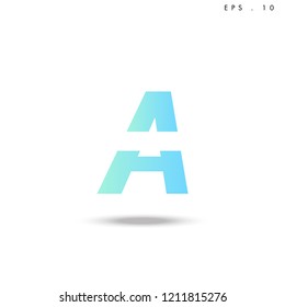 Creative unique elegant geometric, minimal fashion brand ,gradient  color, A  initial based letter icon logo.