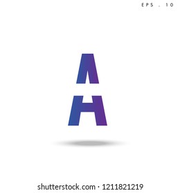 Creative unique elegant geometric, minimal fashion brand , purple gradient  color, A  initial based letter icon logo.