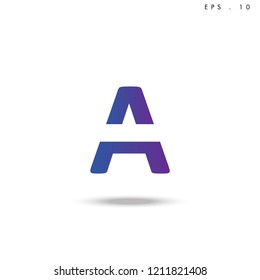 Creative unique elegant geometric, minimal fashion brand , purple gradient  color, A  initial based letter icon logo.
