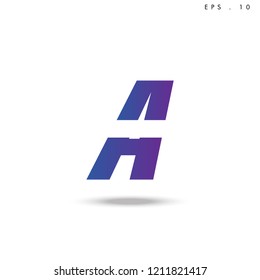Creative unique elegant geometric, minimal fashion brand , purple gradient  color, A  initial based letter icon logo.