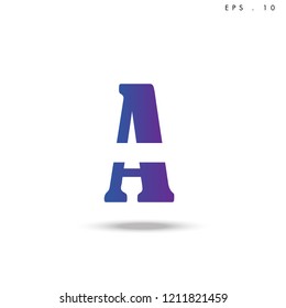 Creative unique elegant geometric, minimal fashion brand , purple gradient  color, A  initial based letter icon logo.