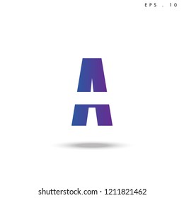 Creative unique elegant geometric, minimal fashion brand , purple gradient  color, A  initial based letter icon logo.
