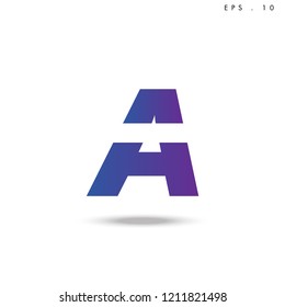 Creative unique elegant geometric, minimal fashion brand , purple gradient  color, A  initial based letter icon logo.