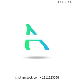Creative unique elegant geometric, minimal fashion brand ,gradient  color, A  initial based letter icon logo.